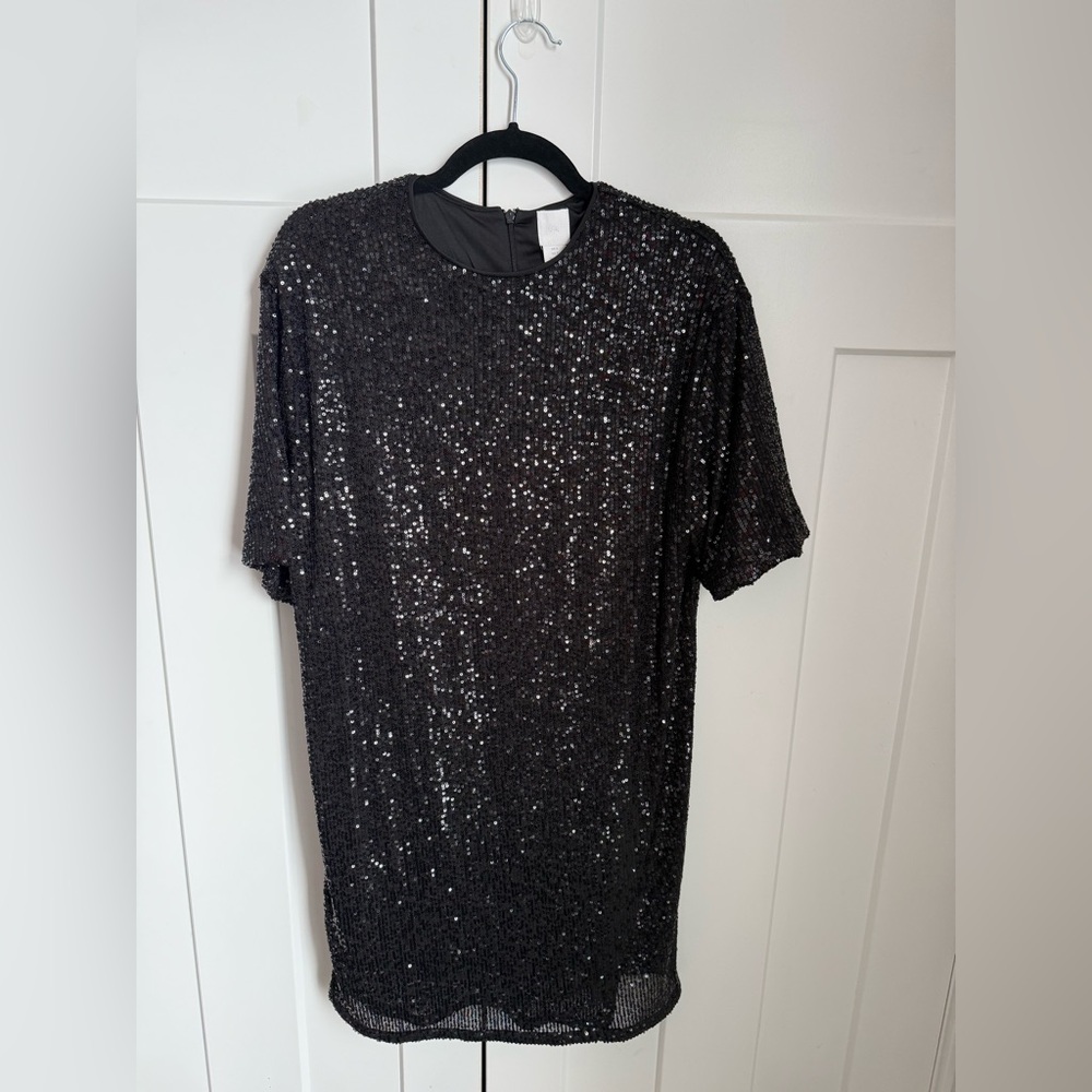 H&M Shimmering Black Sequin Dress, size small.